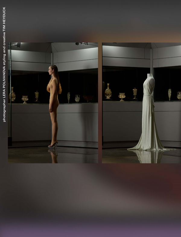 Figures and an Edward Molyneux evening dress in the museum